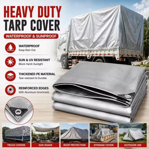 Generic 2*5M Outdoor Waterproof Tarpaulin, Thickened Waterproof Sunshade Cloth Tarp,Garden Shade Net,Camping Tarpaulin - image 3