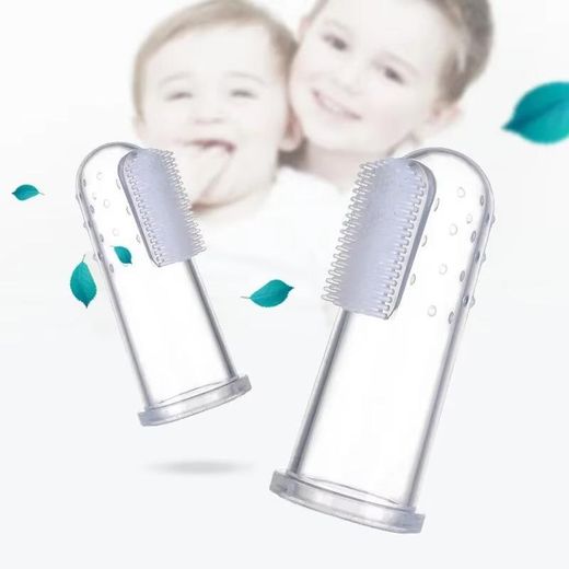 Generic Baby Silicone Finger Cover Deciduous Teeth With Box Brush Baby Training Toothbrush Baby Tongue Coating Cleaning - image 2