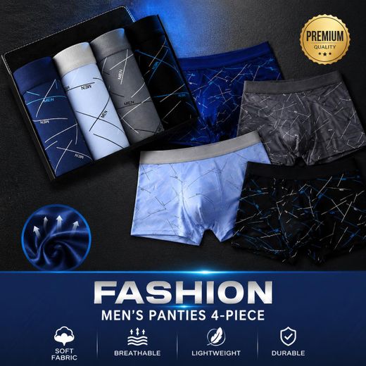 NIKIHONG Men's Panties Underpant Underwear 4-piece, Men's Flat Angle Underwear