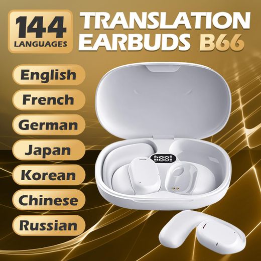 Generic 2026 New AI Translation Earbuds/AI  Headphones/Language Translator B66, 144 Languages, Precise two way translation for major global languages communication made easy! Compatible with all smartphones, ideal for socializing, travel, business, learning - image 2