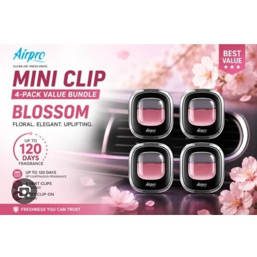 AD 4pcs Car Aromatic Cologne Vent Perfume - Multicolour