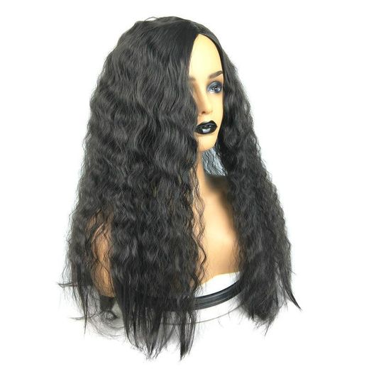 Fashion Women Chemical Fiber Middle Split Corn Perm Small Curly Long Wig - image 4