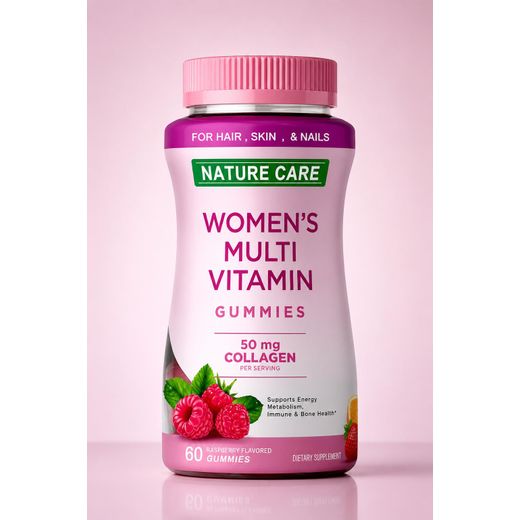 Nature Care Women's Multivitamin Gummies with Collagen (Raspberry Flavor) – 60 Count - image 3