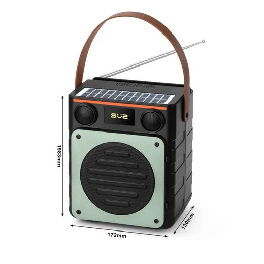 AD 2 in 1 Portable Solar  Sound Box Bluetooth Player - Multicolour - image 2