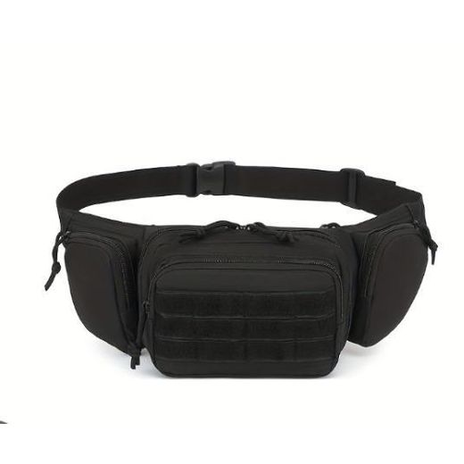 AD 2 in 1 Large Capacity Waist Bag and Side Pouch - Black - image 2