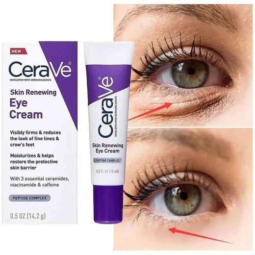 Cerave Skin Renewing Eye Cream For Wrinkles Under Eye With Peptides - 0.5 oz