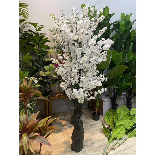 Generic Artificial Camellia Tree with Real-Touch Leaves  Indoor Decoration - White - image 2