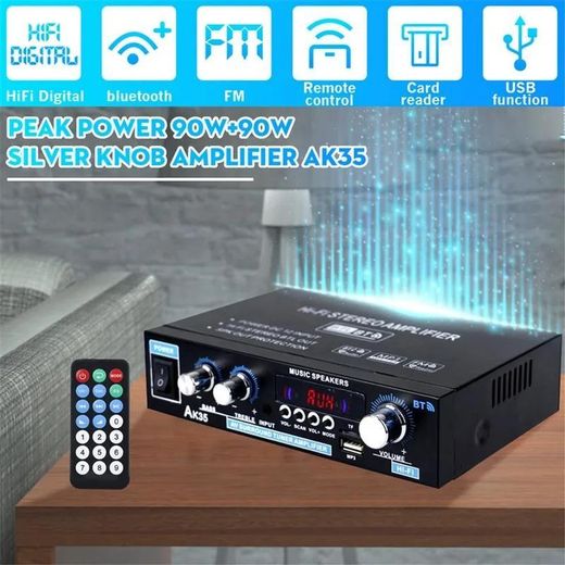 Generic HiFi Digital Amplifier AK35 Bluetooth Amplifiers MP3 Channel 2.0 Sound Amplifier AMP Support 110V-240V for Home Car MAX 400W*2 - image 3