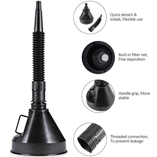 Generic 2pcs car refueling funnel, filter oil funnel, for oil change and refueling - image 2