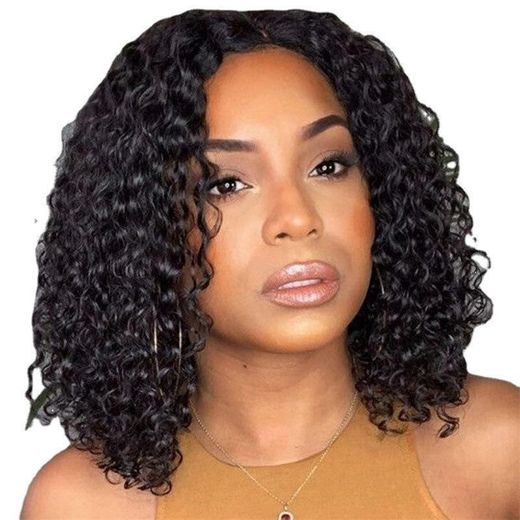 Generic African curly afro wig, black short fluffy synthetic fiber wig - image 2