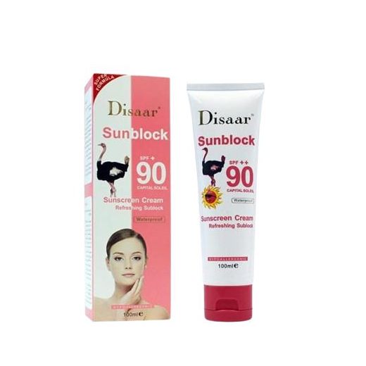 Disaar SPF 90 Ostrich Oil Sunblock Cream 100ml - Waterproof & Anti-Sun Damage Facial Sunscreen