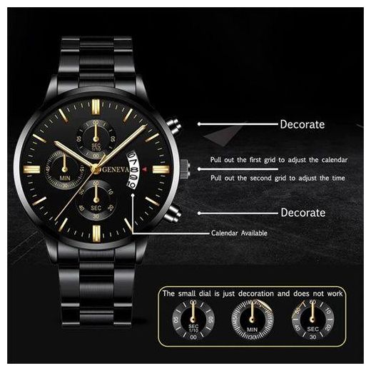 Generic Business Chronological Wristwatch - Black - image 4