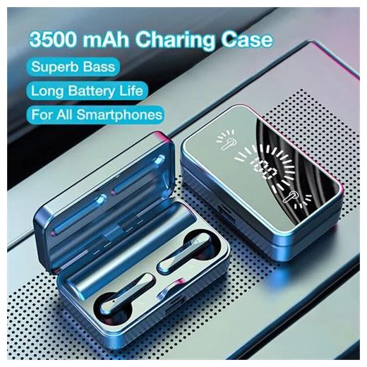 Generic Wireless Bluetooth Earphone S20 Touch LED Stereo Audio Black - image 2