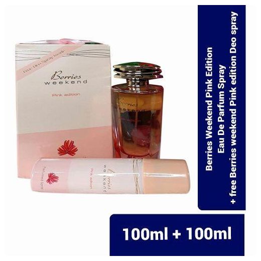 Fragrance World Berries Weekend Pink Edition Eau De Parfum Spray - 100ml + Free Deo spray