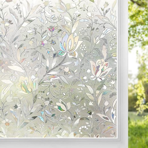 Generic 3D Privacy Window Film Glass Tulip Pattern Decorative Sticker