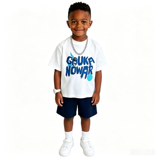 Premium Cotton Toddler Boys 2-Piece Outfit Set - Cool Graffiti Graphic Short-Sleeve T-Shirt & Durable Navy Blue Shorts Set for Kids (Ages 1-6 Years)