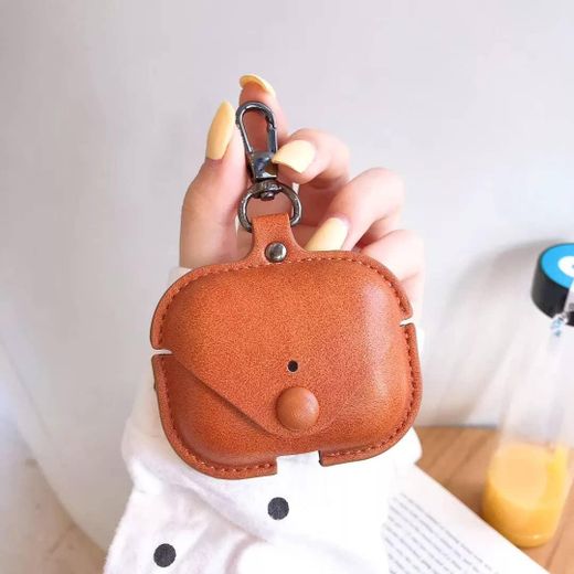 Generic Leather Cases For AirPodś - Brown - image 2