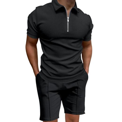 Fashion Men Quality Shirt & Short  - Black
