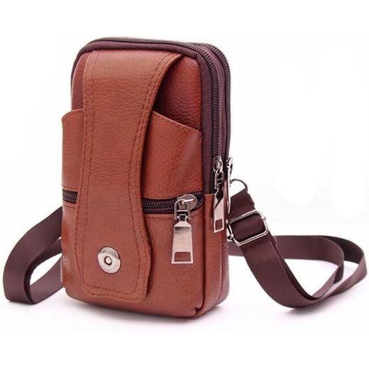 COOFENRISY Multifunctional Belt Phone Case for Men Leather Waist Bag