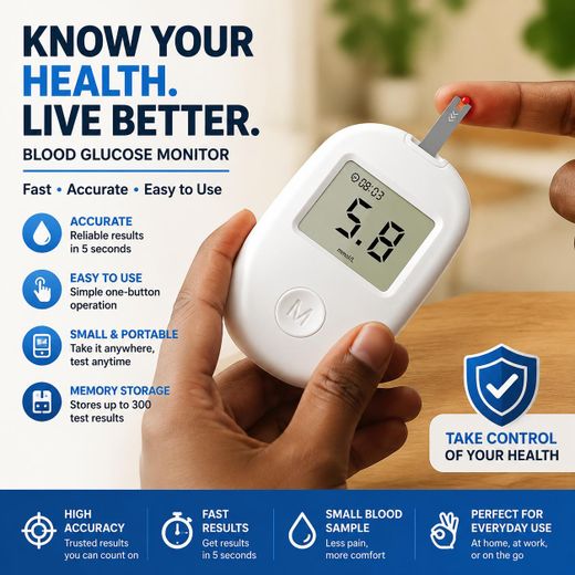 TOUPHY Glucose Monitoring System , Complete Kit with Glucometer, 50 Test Strips, 50 Lancets and Lancing Device - image 2