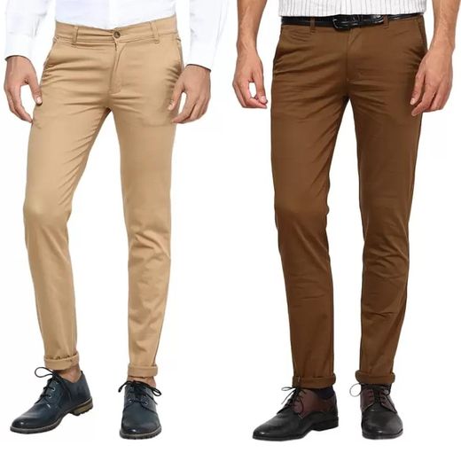 White Label 2-Piece Slim Fit Chinos - Khaki/Coffee Brown - image 2
