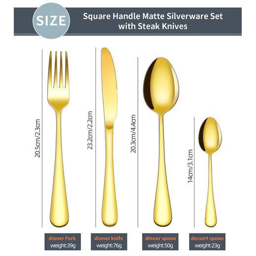 Generic 24pcs Quality Gold Plated Stainless steel Cutlery set - Gold - image 2