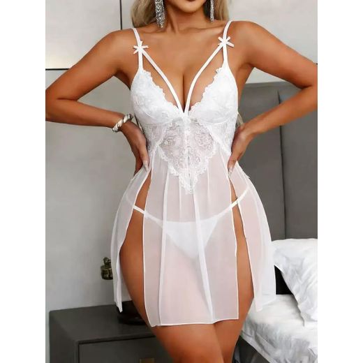 Fashion Sexy Lingerie with G-string - White