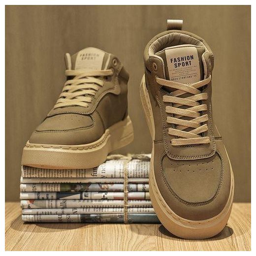 Fashion Men's high-top sneakers for autumn and winter, warm outdoor shoes - image 3