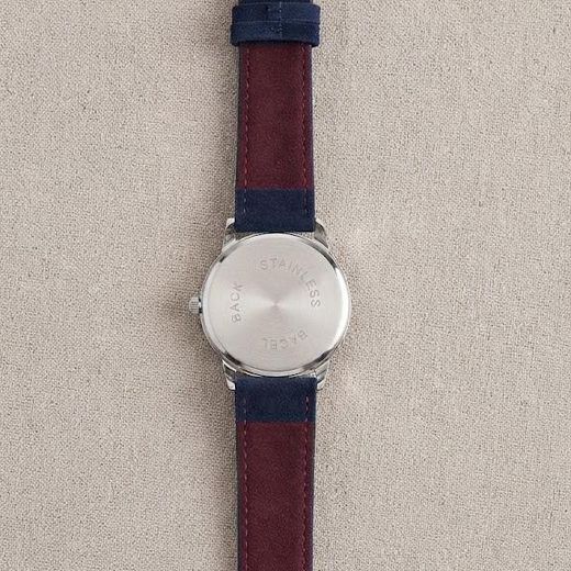 Fashion Men's Analogue Wrist Watch -  Square Case, Brown Dial With Burgundy Suede-Finish Strap and Stainless Steel Back- Burgundy - image 2