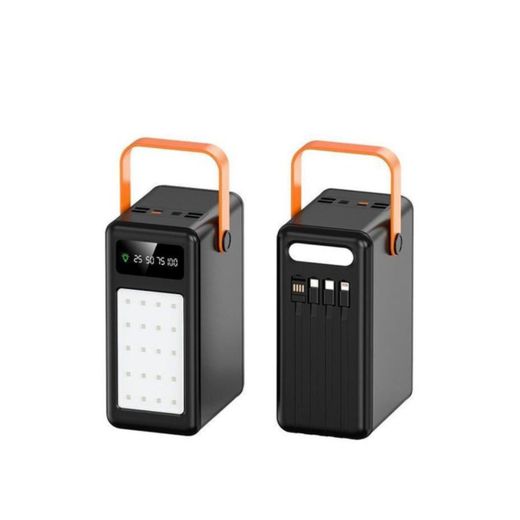 Powerful 100000mAh 22.5W portable super Fast Charging Power Bank PD 22.5W With 4 USB,  Type- C ,  Micro,  Lighting Ports,  Digital Display & Camping Light
