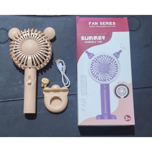 Cooler 1pcs × Mini Handheld Portable Bridal Fan with 3-Gear Speed Adjustable  - White - image 2