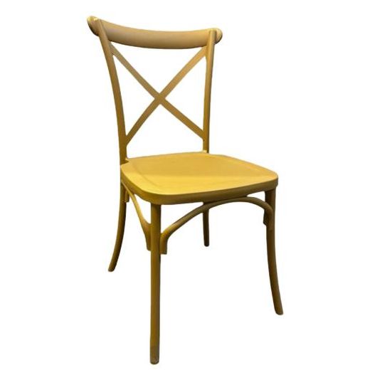 AG-3464 Stylish Chair No Arms Gold Plastic - Brown