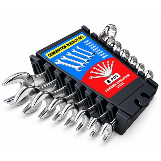 Generic 8-Piece Professional Combination Wrench Set – Anti-Rust Chrome Metric Spanners - image 2