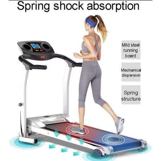 White Label Electric Folding Treadmill With Mobile Phone Holder - White - image 2