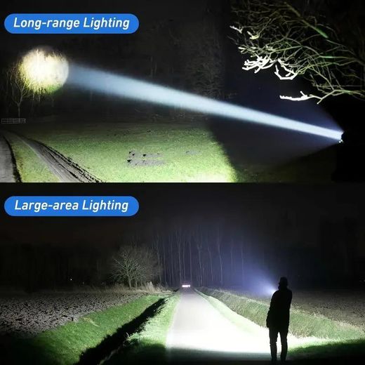 Generic Portable Rechargeable LED Flashlights Telescopic Zoom Torch Lamp Outdoor Camping Fishing - image 2