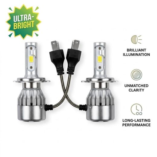 Led  Car Headlight Bulbs C6 - 6000K Bright White Car Headlight Conversion Kit with Aluminum Heatsink