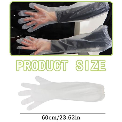 Generic Disposable Waterproof Long Gloves, 40 PCS Disposable Long Arm Gloves - image 2