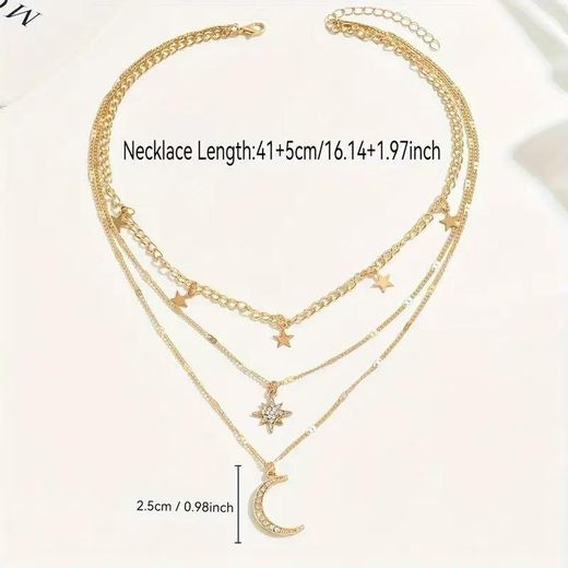 Fashion Women's Multi Layered Combination Gold Pendant Necklace - image 2