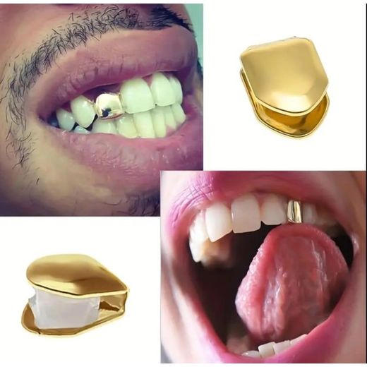 Jewelry Fashion 4pcs × Hip-Hop Style - Party/Entertainment UseTeeth Grillz - Street Fun/Entertainment - Tooth Fashion Tool - Teeth Beauty - Gold
