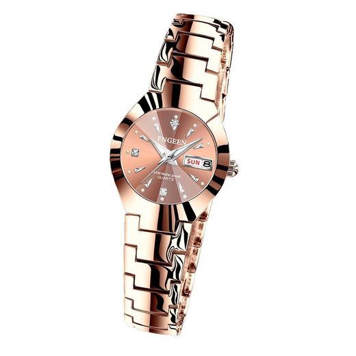 FNGEEN Women's Graceful Quartz Watch Waterproof with Watch Box - Rose Gold