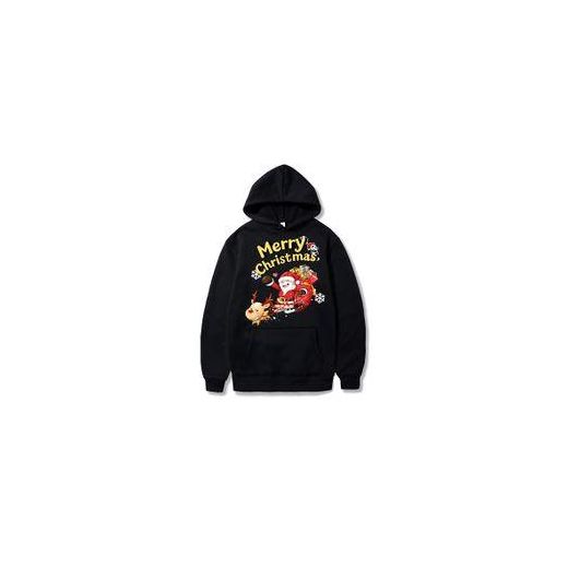 Christmas themed Black Hoodie Full of Festival Joy