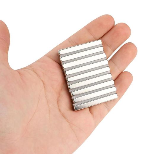 WEJESS Strong Neodymium Magnets Bar, 10 Pack Heavy Duty Magnetic Strips with Adhesive Backing, Powerful Rare Earth Neodymium Magnets Bars for Crafts, Garage, Kitchen, Science, Office - 40x10x5mm - image 4
