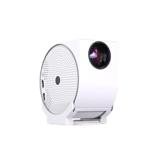 Vodra Portable 1080P Smart Projector, 4K Support, WiFi 6, 270° Rotatable, Power Bank Compatible White