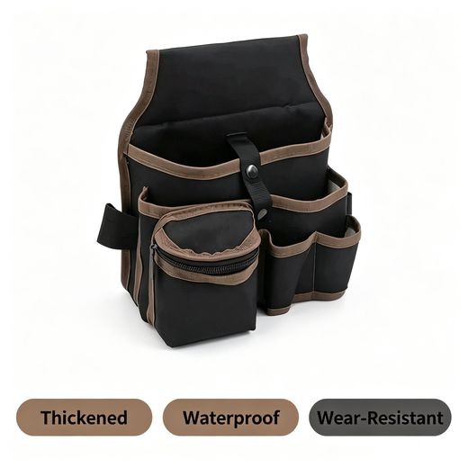 MAISON SOPHIE Electrician Tool Waist Bag, Thickened Waterproof Fabric, 3-Layer Multi-Pocket Wear Resistant Belt Storage Pouch with Adjustable Strap for Construction - image 2