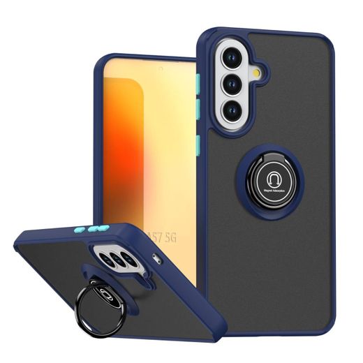 Casebuy Phone Case, Compatible With Galaxy A57 Phone , Stylish Shockproof Case With Stand Ring - Blue
