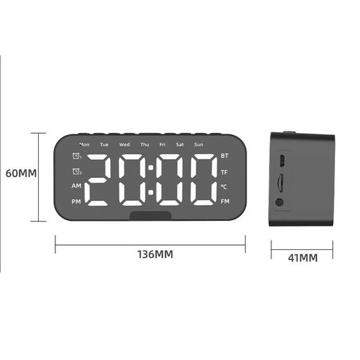 Generic Bluetooth Speaker Digital Alarm Clock Large LED Screen - image 4