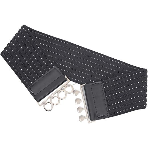 Generic Women’s Elastic Wide Cinch Belt – Black with White Accents - image 2