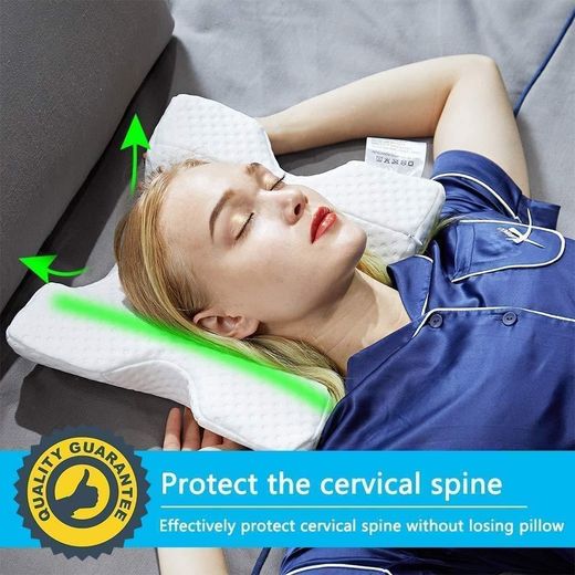 White Label Arched Pillow With Rebound Pressure Arm Support - White - image 4