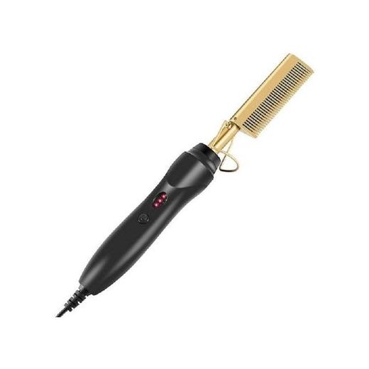 Generic Hot Comb Hair Straightener (120-240 volts) - Black/Gold - image 2