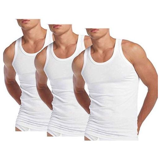 Round Neck Singlet - 3 Pieces White